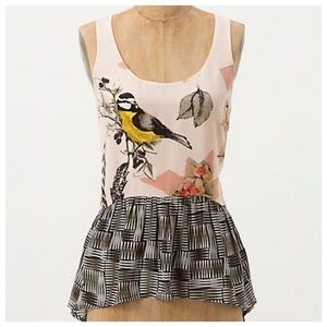 maeve pink silk peplum blouse